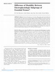 Research paper thumbnail of Difference of disability between electrophysiologic subgroups of essential tremor