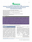 Research paper thumbnail of Estimation of Ondansetron Hydrochloride in Bulk and Formulation by Second Order Derivative Area Under Curve UV- Spectrophotometric Methods