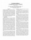 Research paper thumbnail of Evaluating Intelligence: A Computational Semiotics Perspective