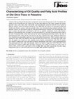 Research paper thumbnail of Characterizing of Oil Quality and Fatty Acid Profiles of Old Olive Trees in Palestine