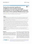 Research paper thumbnail of Testing the potential significance of different scion/rootstock genotype combinations on the ecology of old cultivated olive trees in the southeast Mediterranean area