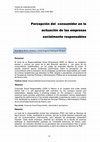 Research paper thumbnail of Percepción del consumidor en la actuación de las empresas socialmente responsables