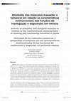 Research paper thumbnail of Atividade dos músculos masseter e temporal em relação às características miofuncionais das funções de mastigação e deglutição em obesos