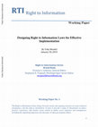 Research paper thumbnail of Designing right to information laws for effective implementation