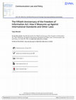 Research paper thumbnail of The Fiftieth Anniversary of the Freedom of Information Act: How it Measures up Against International Standards and Other Laws