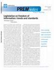 Research paper thumbnail of Legislation on freedom of information: trends and standards