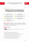 Research paper thumbnail of Analysis of the Scale of Impairment to the Application of Social Technology