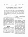 Research paper thumbnail of Quantitative and qualitative analysis of student textbook summary writing