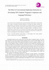 Research paper thumbnail of The Effect of Conversational Implicature Instruction on Developing TEFL Students' Pragmatic Competence and Language Proficiency