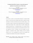 Research paper thumbnail of Investigating farming efficiency through a two stage analytical approach: Application to the agricultural sector in Northern Oman