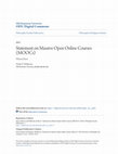 Research paper thumbnail of Statement on Massive Open Online Courses (MOOCs)