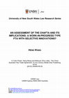 Research paper thumbnail of An Assessment of the ChAFTA and Its Implications: A Work-in-Progress Type FTA with Selective Innovations?