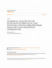 Research paper thumbnail of Numerical Analysis of the Extrusion of Fiber Optic and Photonic Crystal Fiber Preforms Near the Glass Transition Temperature