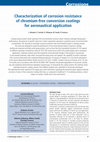 Research paper thumbnail of Corrosione Characterization of corrosion resistance of chromium-free conversion coatings for aeronautical application