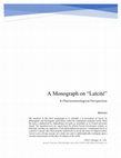 Research paper thumbnail of A Monograph on "Laïcité" A Phenomenological Perspective