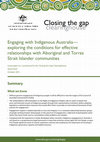 Research paper thumbnail of Engaging with Indigenous Australia - exploring the conditions for effective relationships with Aboriginal and Torres Strait Islander communities