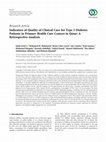 Research paper thumbnail of Indicators of Quality of Clinical Care for Type 2 Diabetes Patients in Primary Health Care Centers in Qatar: A Retrospective Analysis