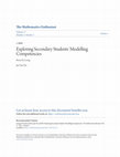 Research paper thumbnail of Exploring Secondary Students' Modelling Competencies