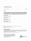 Research paper thumbnail of A critical analysis of techniques and basic phenomena related to deposition of high temperature superconducting thin films