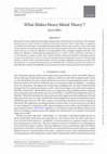 Research paper thumbnail of What Makes Heavy Metal 'Heavy'?