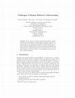 Research paper thumbnail of Challenges of human behavior understanding