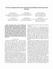 Research paper thumbnail of Towards Computational Proxemics: Inferring Social Relations from Interpersonal Distances