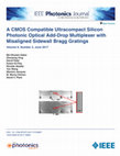 Research paper thumbnail of A CMOS Compatible Ultracompact Silicon Photonic Optical Add-Drop Multiplexer with Misaligned Sidewall Bragg Gratings