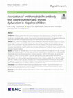 Research paper thumbnail of Association of antithyroglobulin antibody with iodine nutrition and thyroid dysfunction in Nepalese children