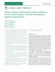 Research paper thumbnail of Generic implant classification enables comparison across implant designs: the Dutch Arthroplasty Register implant library