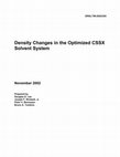 Research paper thumbnail of Density Changes in the Optimized CSSX Solvent System