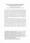 Research paper thumbnail of Research on Sustainable Consumption using input-output analysis