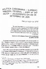 Research paper thumbnail of Política Carcerária - Supremo Tribunal Federal - ADPF nº 347 MC/DF - Julgamento em 09 de setembro de 2015