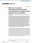 Research paper thumbnail of Effects of transcranial alternating current stimulation over right-DLPFC on vigilance tasks depend on the arousal level