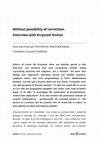 Research paper thumbnail of Without possibility of correction. Interview with Krzysztof Knittel