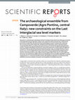 Research paper thumbnail of The archaeological ensemble from Campoverde (Agro Pontino, central Italy): new constraints on the Last Interglacial sea level markers