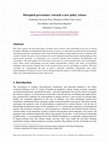 Research paper thumbnail of Disrupted Governance: Towards a New Policy Science