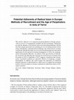 Research paper thumbnail of Potential Adherents of Radical Islam in Europe: Methods of Recruitment and the Age of Perpetrators in Acts of Terror