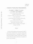 Research paper thumbnail of Comments on Neutrino Tests of Special Relativity