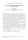 Research paper thumbnail of Spiritual Intelligence – Description , Measurement , Correlational Analyses