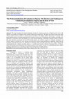 Research paper thumbnail of The Professionalization of Evaluation in Nigeria : The Barriers and Challenges in Conducting Evaluation in Nigeria and the Role of NAE