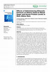 Research paper thumbnail of Effects of Administering Ethanolic Extracts of Datura metel on Blood Sugar and Serum Protein Levels in Male Albino Rats