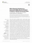 Research paper thumbnail of Effort-Reward Imbalance Is Associated With Alcohol-Related Problems. WIRUS-Screening Study