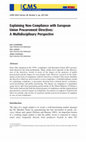 Research paper thumbnail of Explaining Non-Compliance with European Union Procurement Directives: A Multidisciplinary Perspective