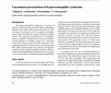 Research paper thumbnail of Uncommon presentation of hypereosinophilic syndrome