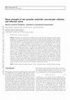 Research paper thumbnail of Shear strength of wet granular materials: macroscopic cohesion and effective stress