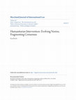 Research paper thumbnail of Humanitarian Intervention: Evolving Norms, Fragmenting Consensus