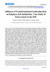 Research paper thumbnail of Influence of Transformational Leadership Style on Employee Job Satisfaction : Case Study of Firms Listed At the NSE 1