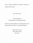 Research paper thumbnail of Factors Affecting Profitability of Insurance Companies in Ethiopia: Panel Evidence