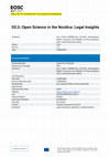 Research paper thumbnail of D2.3: Open Science in the Nordics: Legal Insights