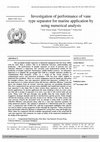 Research paper thumbnail of Investigation of performance of vane type separator for marine application by using numerical analysis